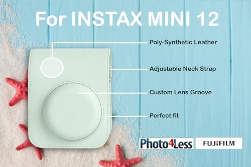 Instant Film Camera Pastel Blue with Twin Pack Instant Film 20 Prints and Case O6965