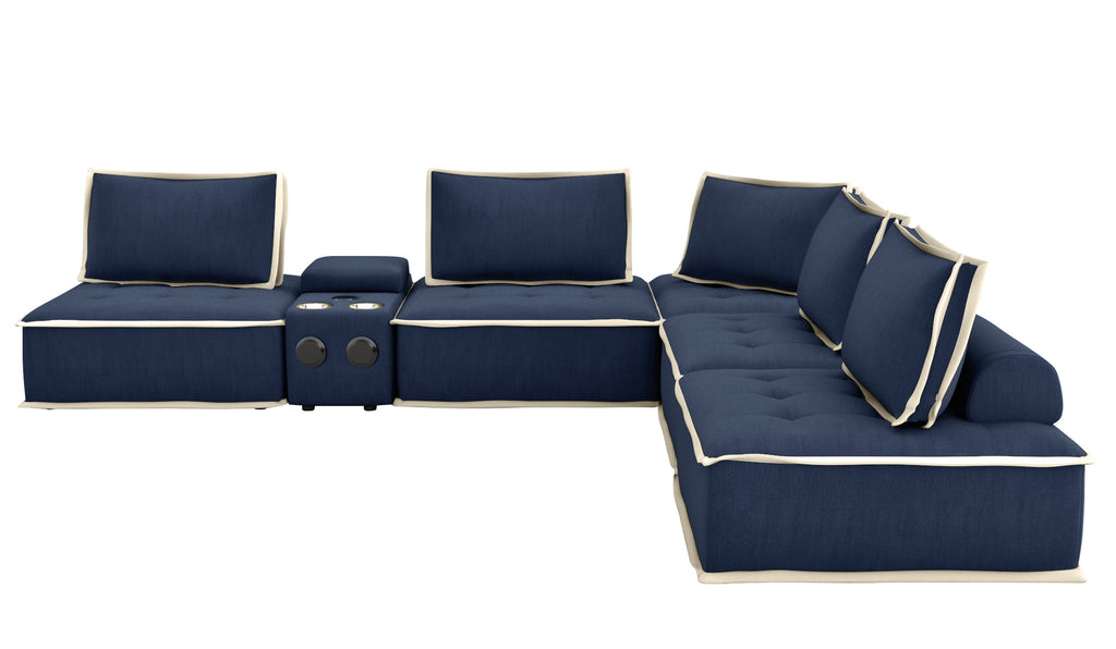 6 Pc Sectional Sofa with USB Storage M532