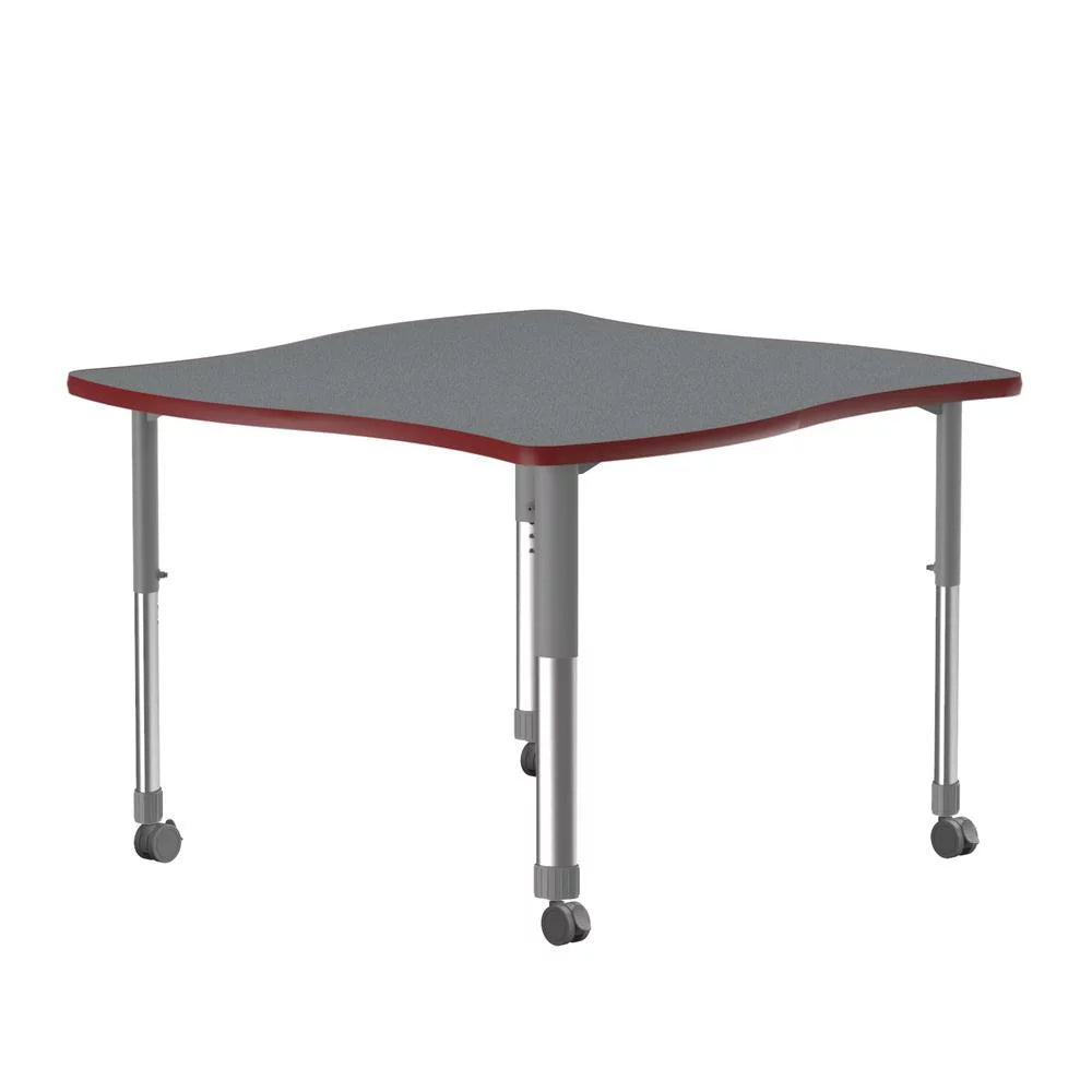 Commercial Laminate Top Desk with Casters, 42x42", Gray G2568
