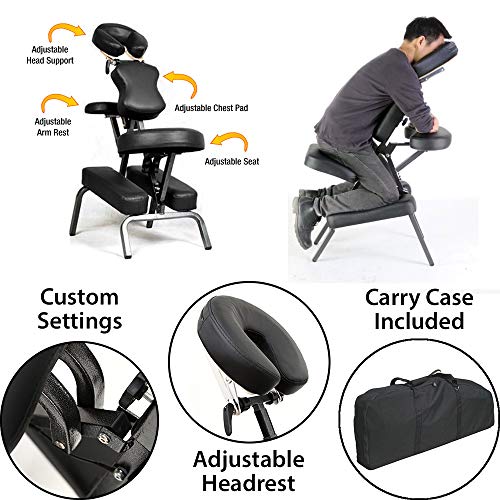 Beige Portable Folding Massage Chair with Carry Case E3946