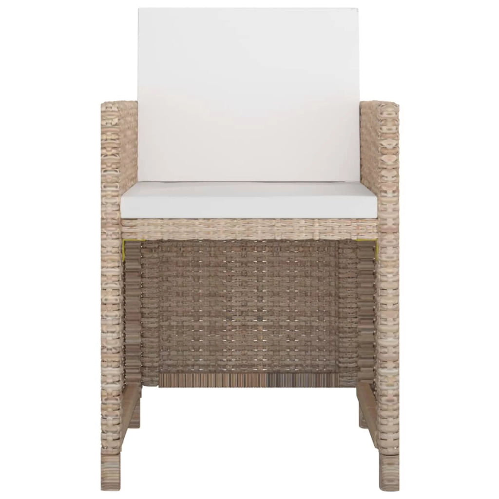 11 Piece Patio Dining Set with Seat Cushion Beige Poly Rattan X516014