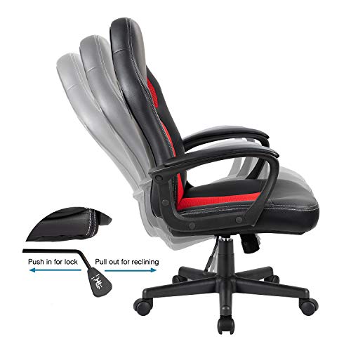 Grey Leather Ergonomic Office Chair with Lumbar Support Q88122