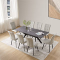 Extendable Dining Table Set with 8 Leather Upholstered Chairs A1121