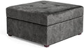 Square Upholstered Tufted Ottoman with Nailhead Trim Wood Legs M491
