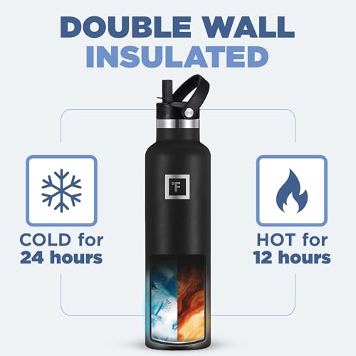 24 Oz Leak Proof Vacuum Insulated Stainless Steel Water Bottle F50651