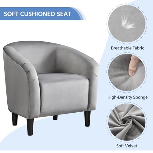 Fabric Accent Armchair with Ottoman U9584