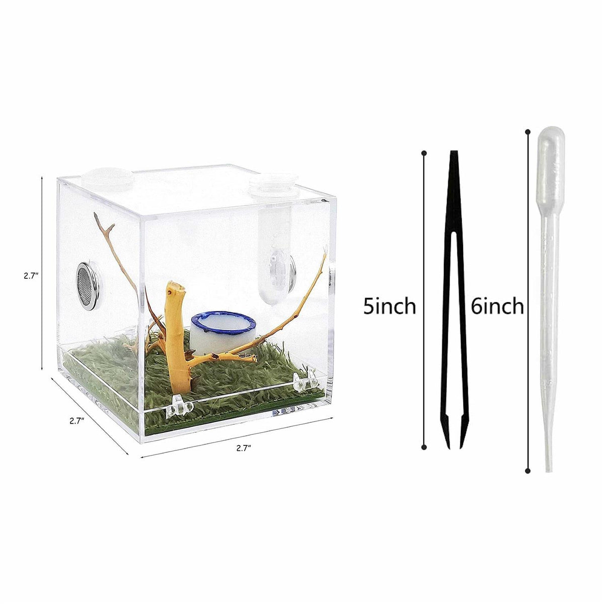 Acrylic Reptile Breeding Box with Dropper Tongs T53992