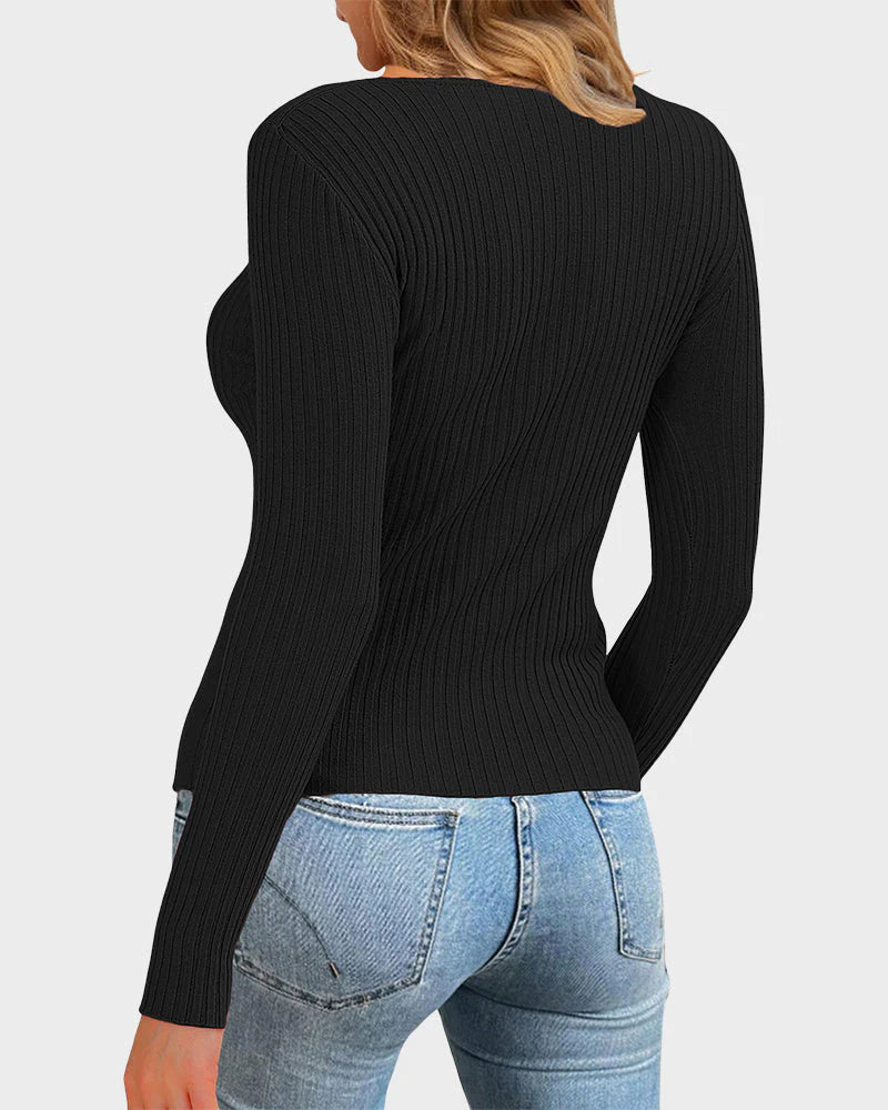 Cutout Knit Sweater W59602