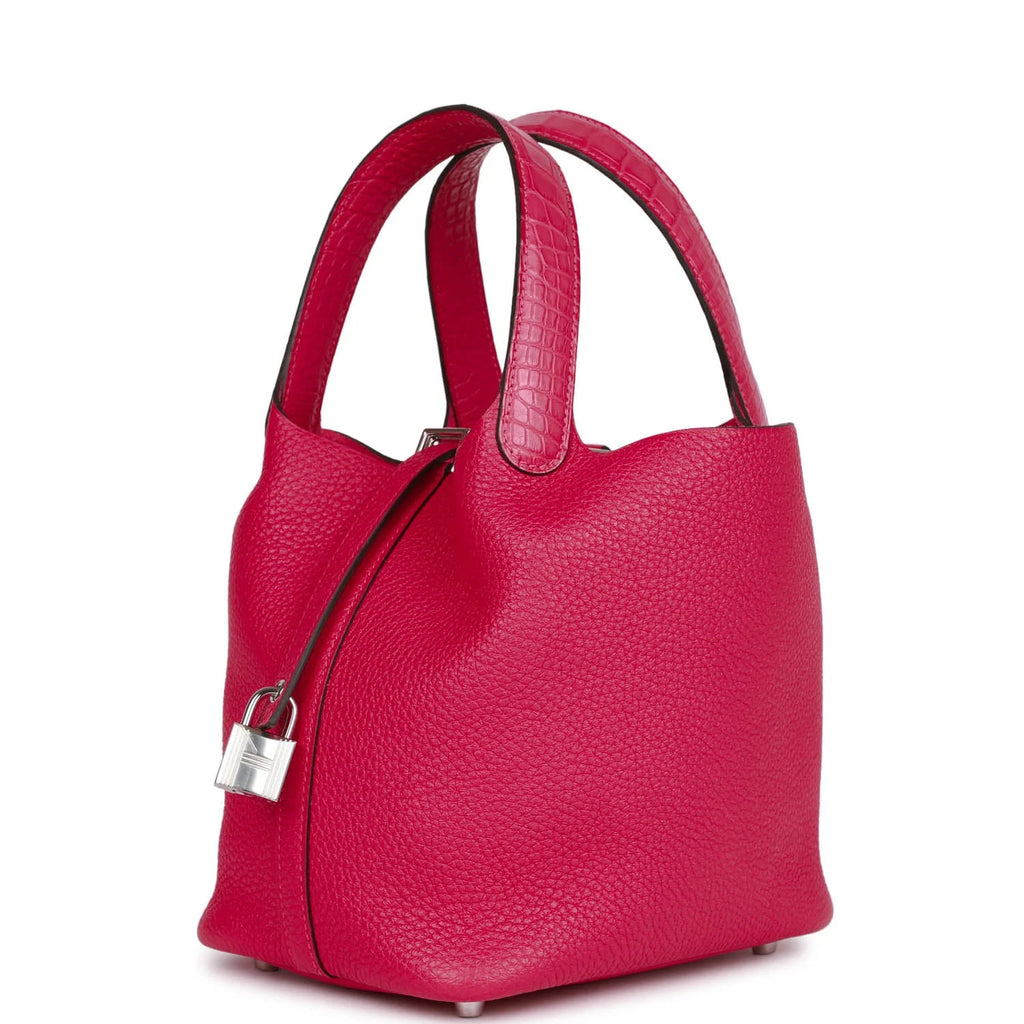 Framboise Clemence and Matte Alligator Touch 18 Picotin Lock T52497