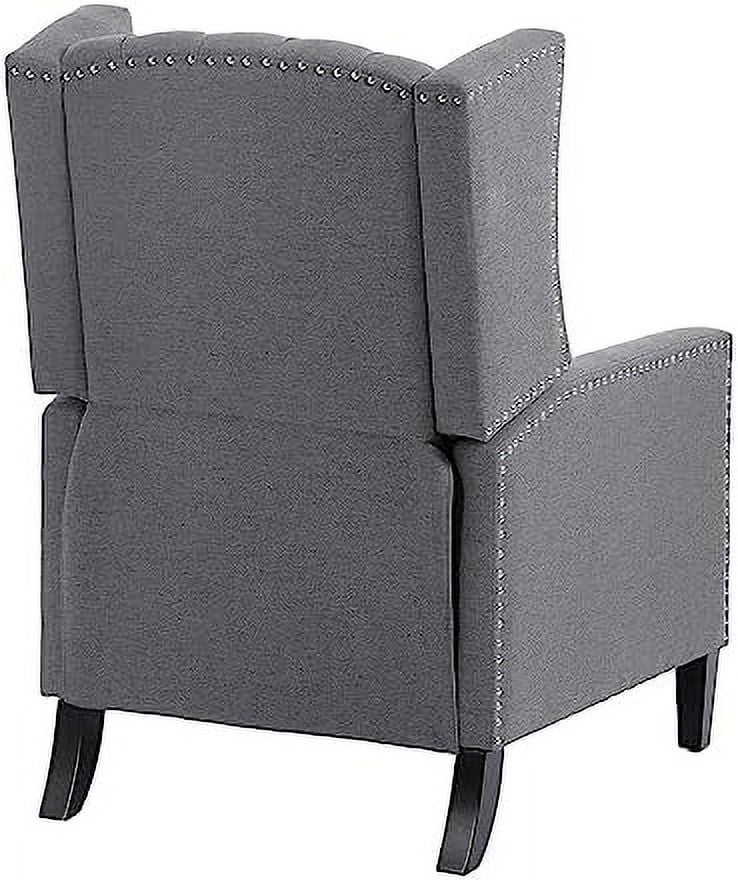 Grey Upholstered Push Back Recliner Chair R913