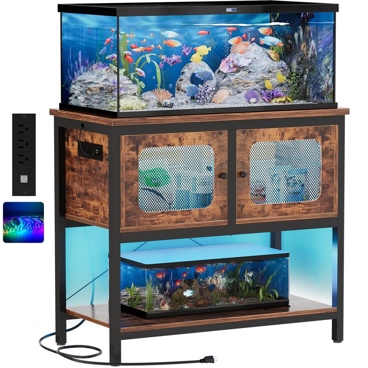 40-50 Gallon Metal Aquarium Stand with Cabinet S7731