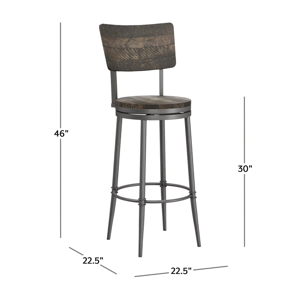 Wood and Metal Swivel Bar Height Stool N908091