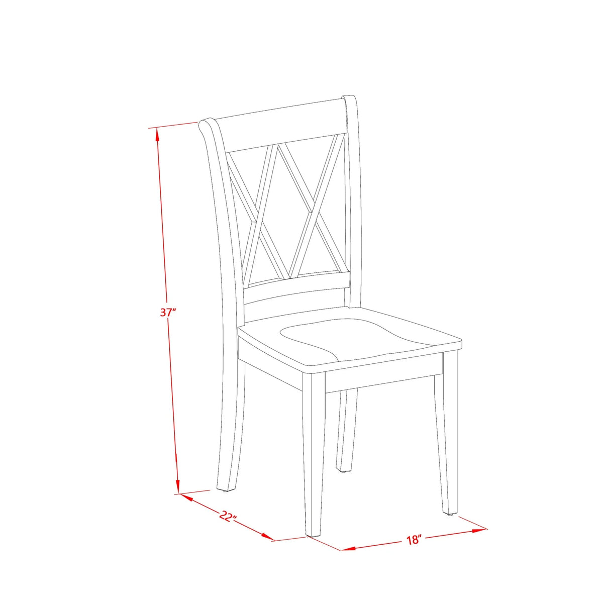 Round 42 Inch Table And 2 Double X Back Chairs V185689