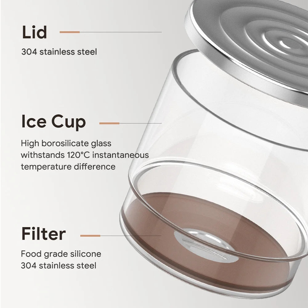 300ml Borosilicate Glass Cold Brew Coffee Maker with Cleaning Brush V122631