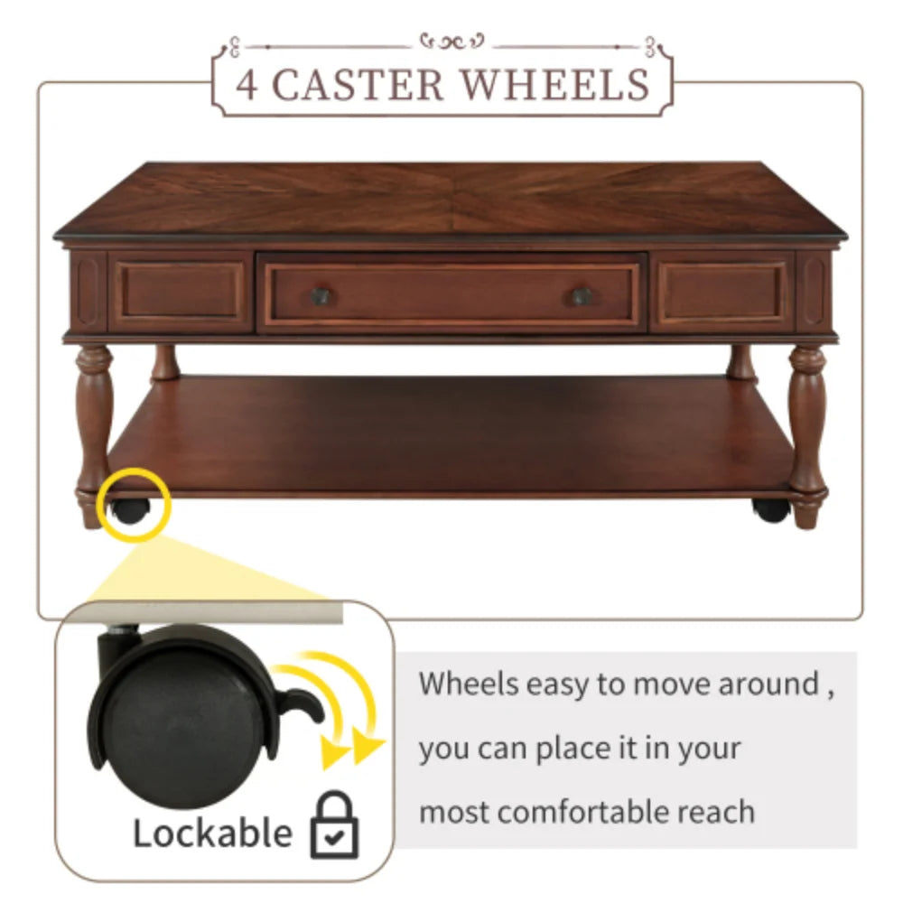 Cocktail Table with Caster Wheels Espresso P974337