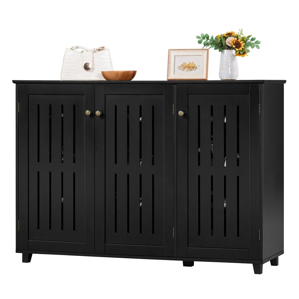 4 Tier Black Shoe Storage Cabinet Z43438