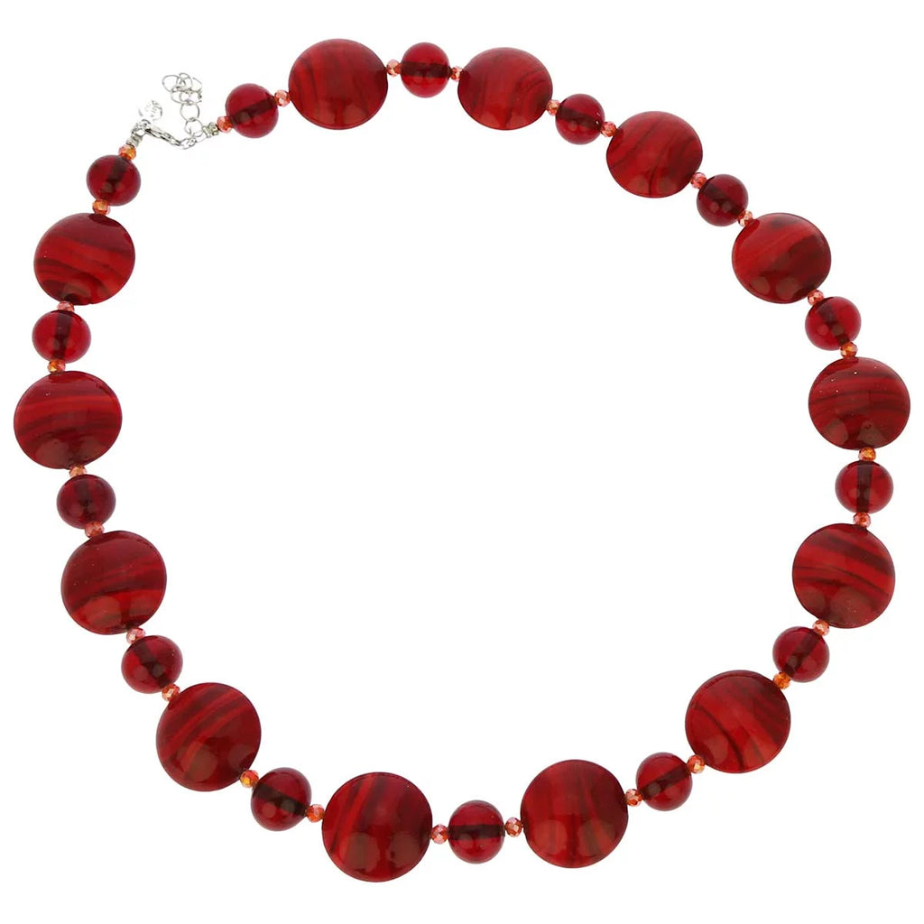 Ruby Red Murano Glass Necklace Q744470