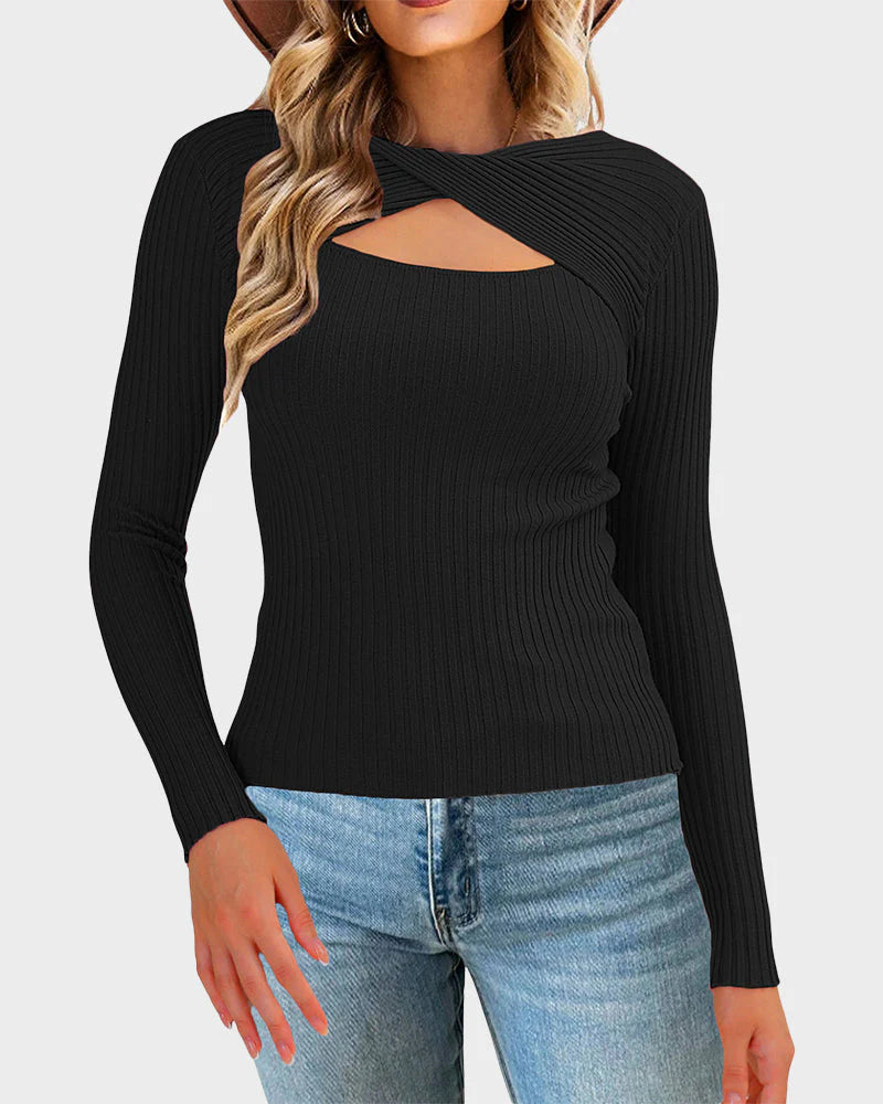 Cutout Knit Sweater W59602