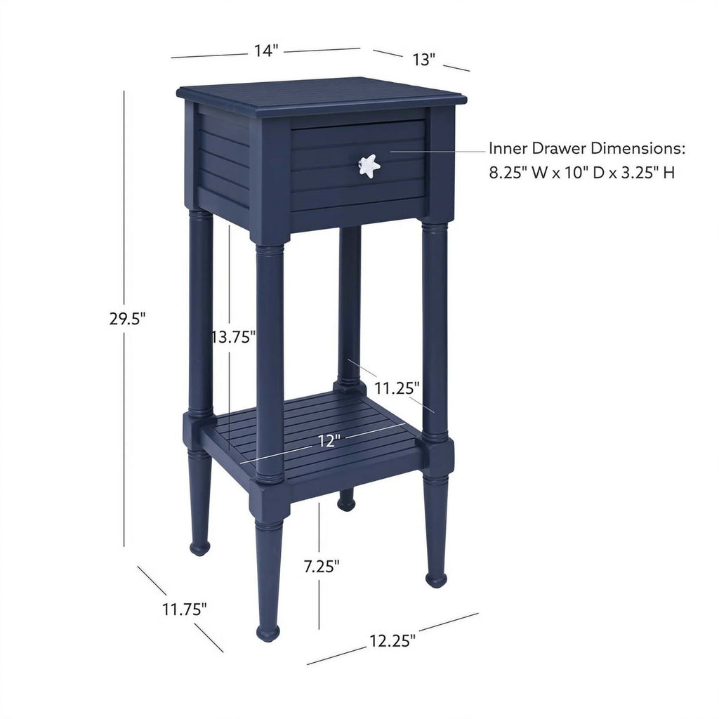 Navy Coastal Wood Side Table F886820