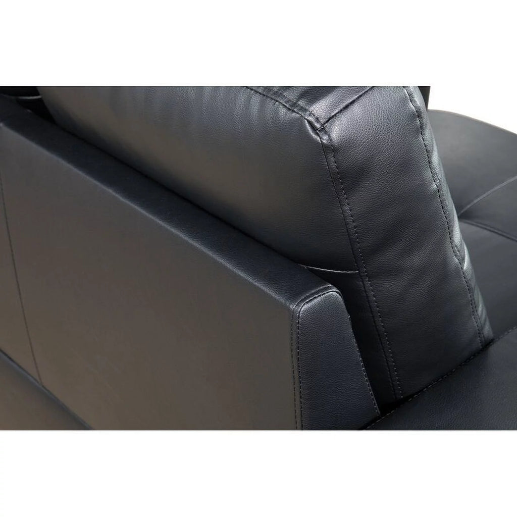 Black Reversible Sectional with Ottoman U440