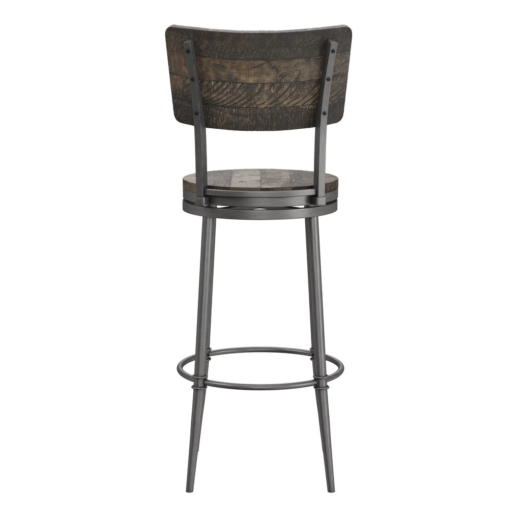 Wood and Metal Swivel Bar Height Stool N908091