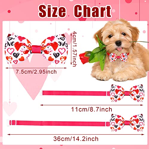 50 Pieces Dog Bow Tie Collar Set with Adjustable Collar U213