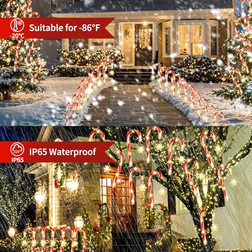Solar Christmas Candy Cane Lights N955096