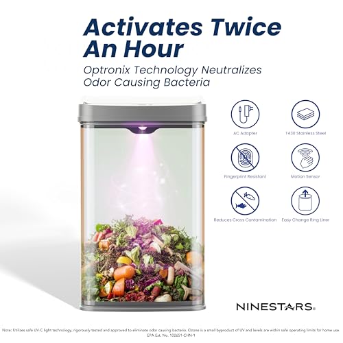 13 Gallon Odor Neutralizing Motion Sensor Trash Can H19301