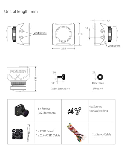 FPV Camera 1/3 CMOS 5MP 2.1mm Lens 1200TVL Switchable I218796