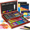 153-Pack Art Set in Wooden Case with 2 A4 Sketch Pads P661