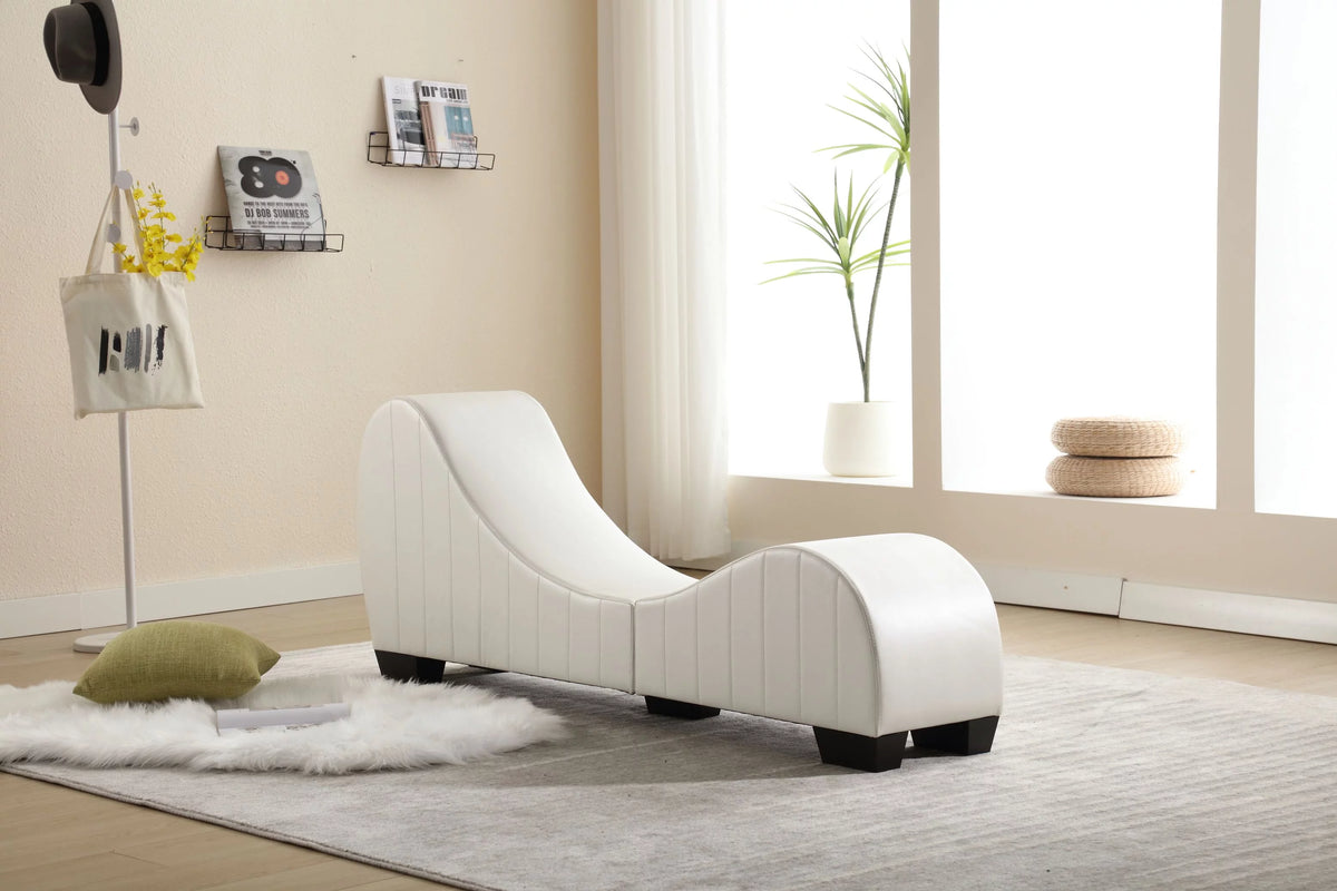 Faux Leather Curved Chaise Lounge W30511