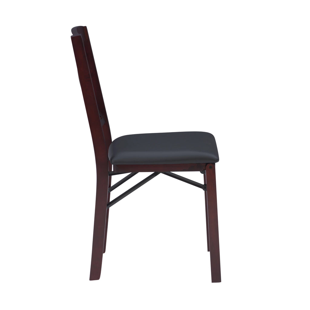 Folding Chair Set of 2 Dark Brown G457