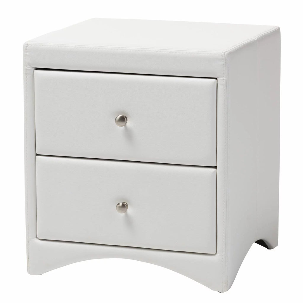 White Faux Leather King Size 3-Piece Bedroom Set H682970