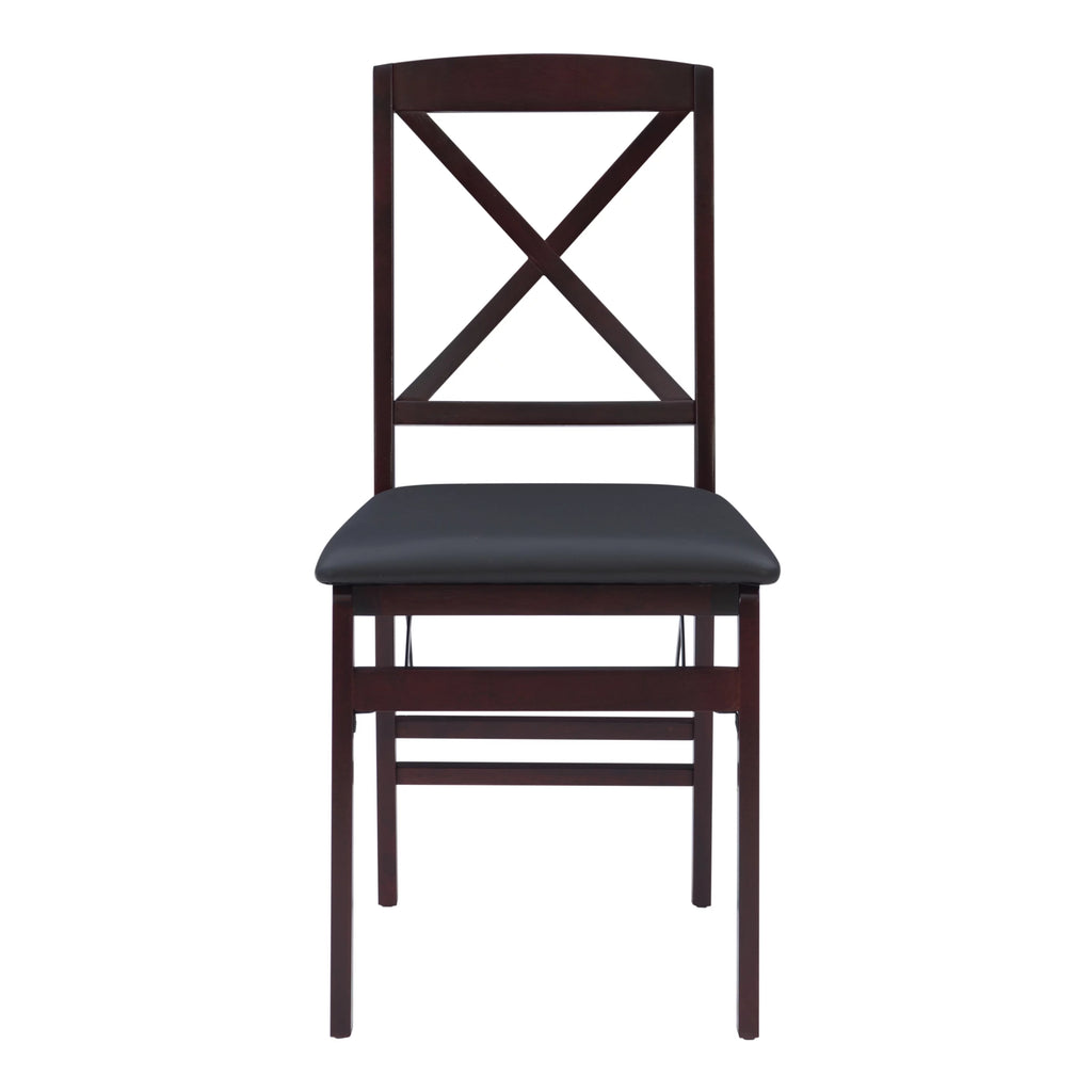 Folding Chair Set of 2 Dark Brown G457