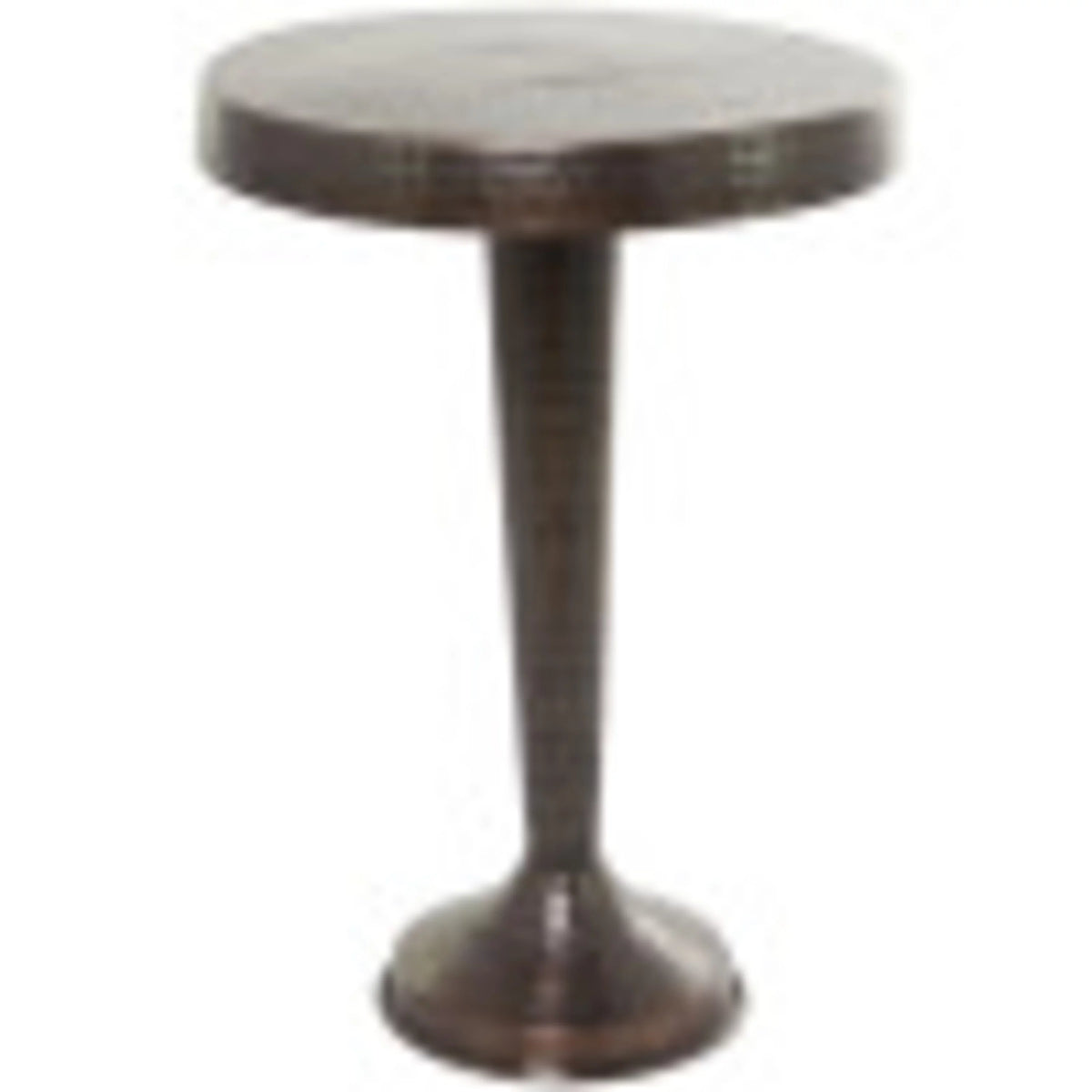 Aluminum Vintage Brown Pedestal Accent Table T273