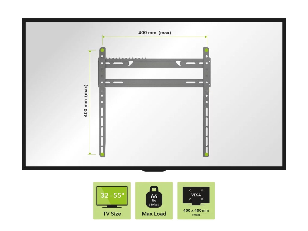 Flat To Wall Low Profile TV Wall Mount for 25-inch to 55-inch TVs U3872