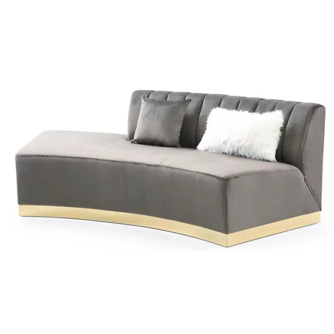 Dark Gray Velvet Curved Sofa A2703