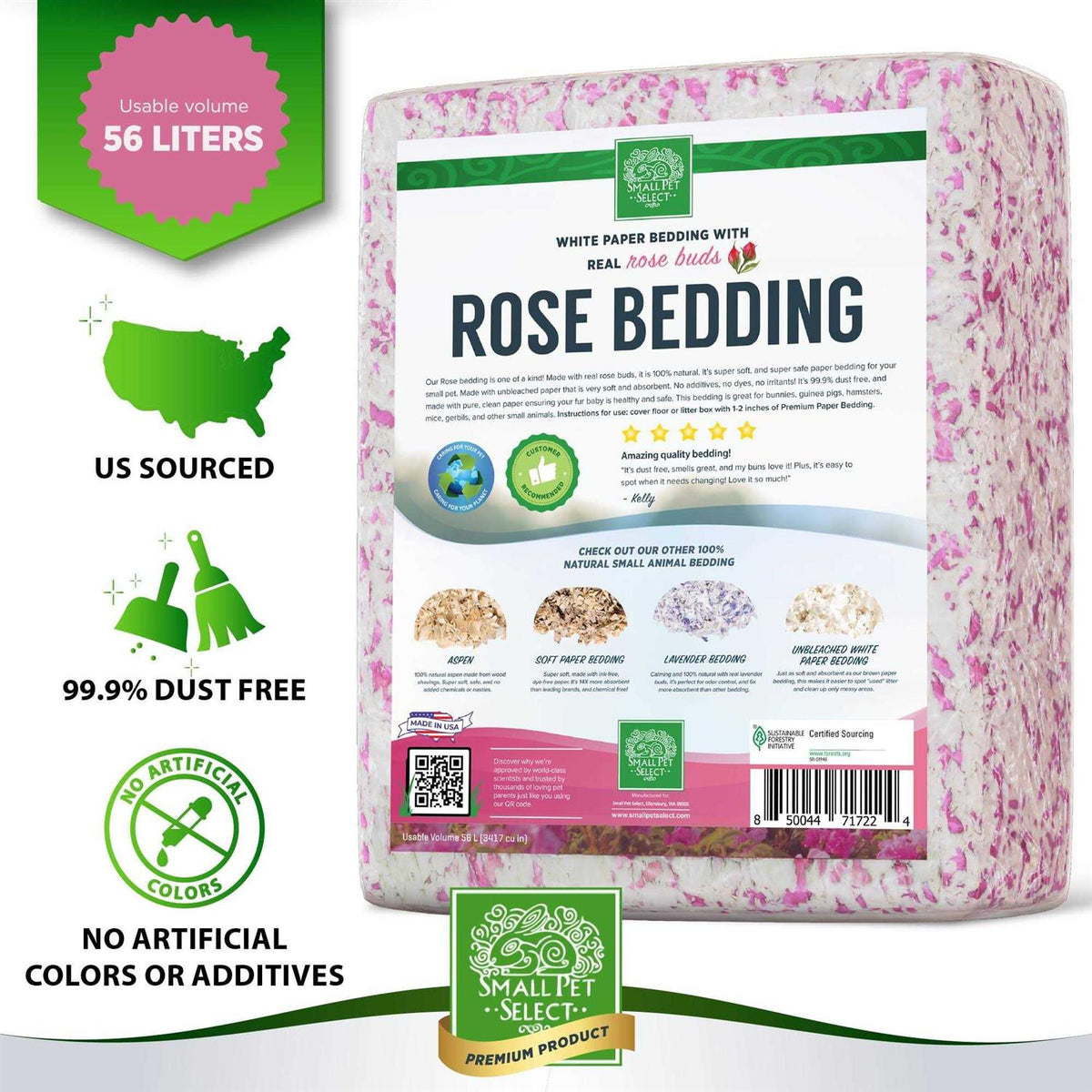 Natural Paper Bedding with Rose Petals X196